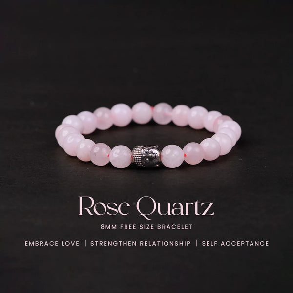 Rose Quartz 100% Natural Stone 8mm Bracelet
