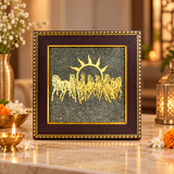 7 Horses on Raw Pyrite Frame