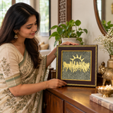 7 Horses on Raw Pyrite Frame