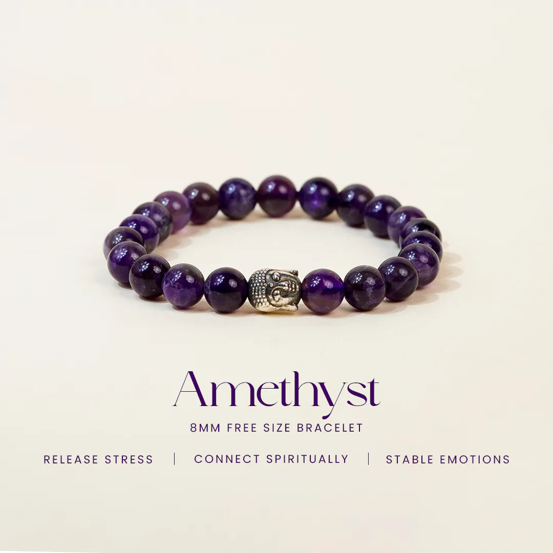 Amethyst 100% Natural Stone 8mm Bracelet