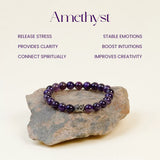 Amethyst 100% Natural Stone 8mm Bracelet