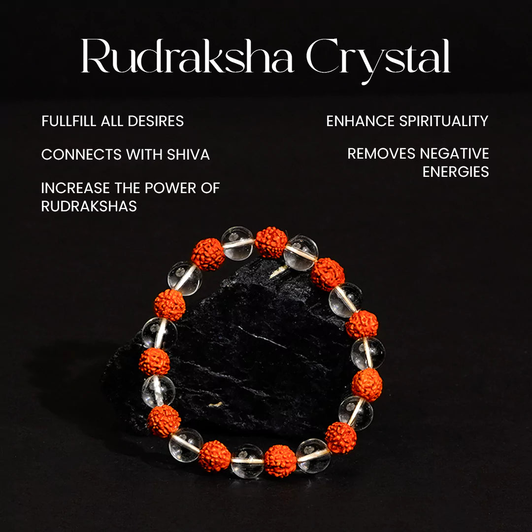 Rudraksha Crystal 100% Natural Bracelet