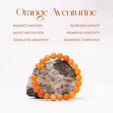 Orange Aventurine 100% Natural Stones 8mm Bracelet