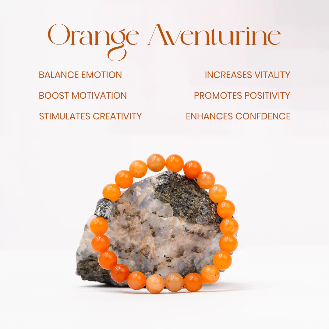 Orange Aventurine 100% Natural Stones 8mm Bracelet