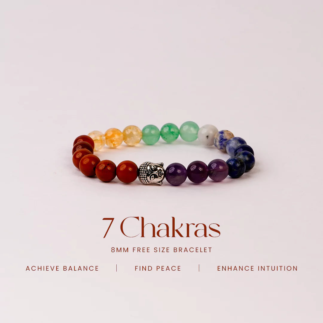 7 Chakras Stone 100% Natural 8mm Bracelet