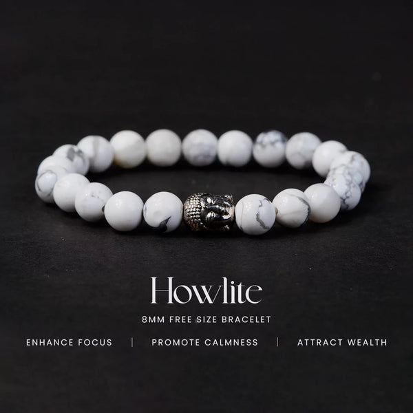Howlite 100% Natural Stone 8mm Bracelet
