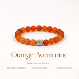 Orange Aventurine 100% Natural Stones 8mm Bracelet