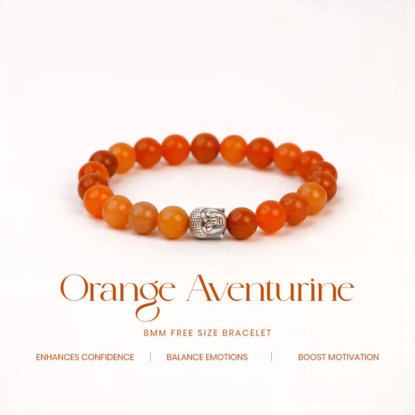 Orange Aventurine 100% Natural Stones 8mm Bracelet