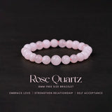 Rose Quartz 100% Natural Stone 8mm Bracelet
