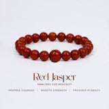 Red Jasper 100% Natural Stone 8mm Bracelet