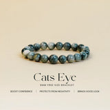Cats Eye 100% Natural Stone 8mm Bracelet