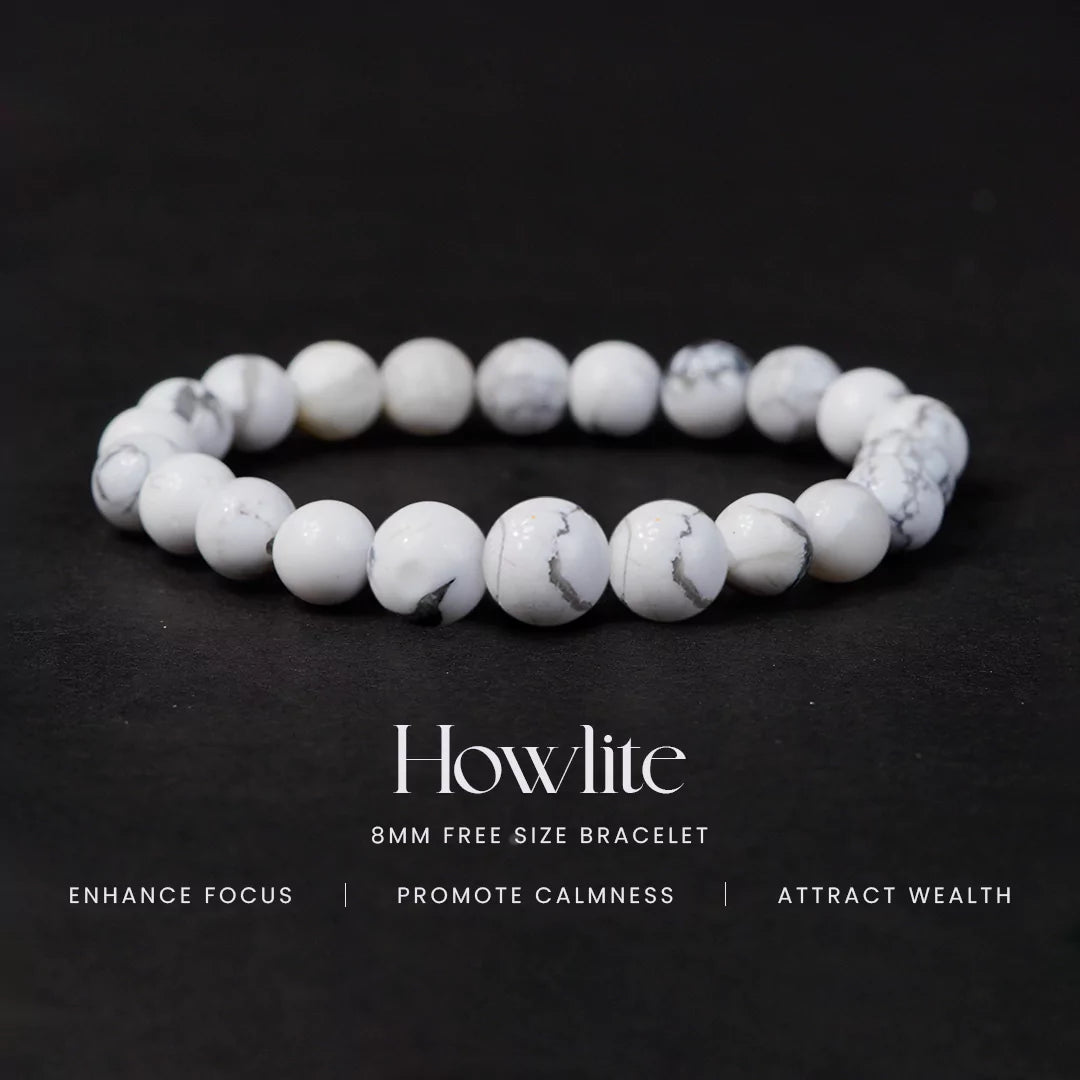 Howlite 100% Natural Stone 8mm Bracelet