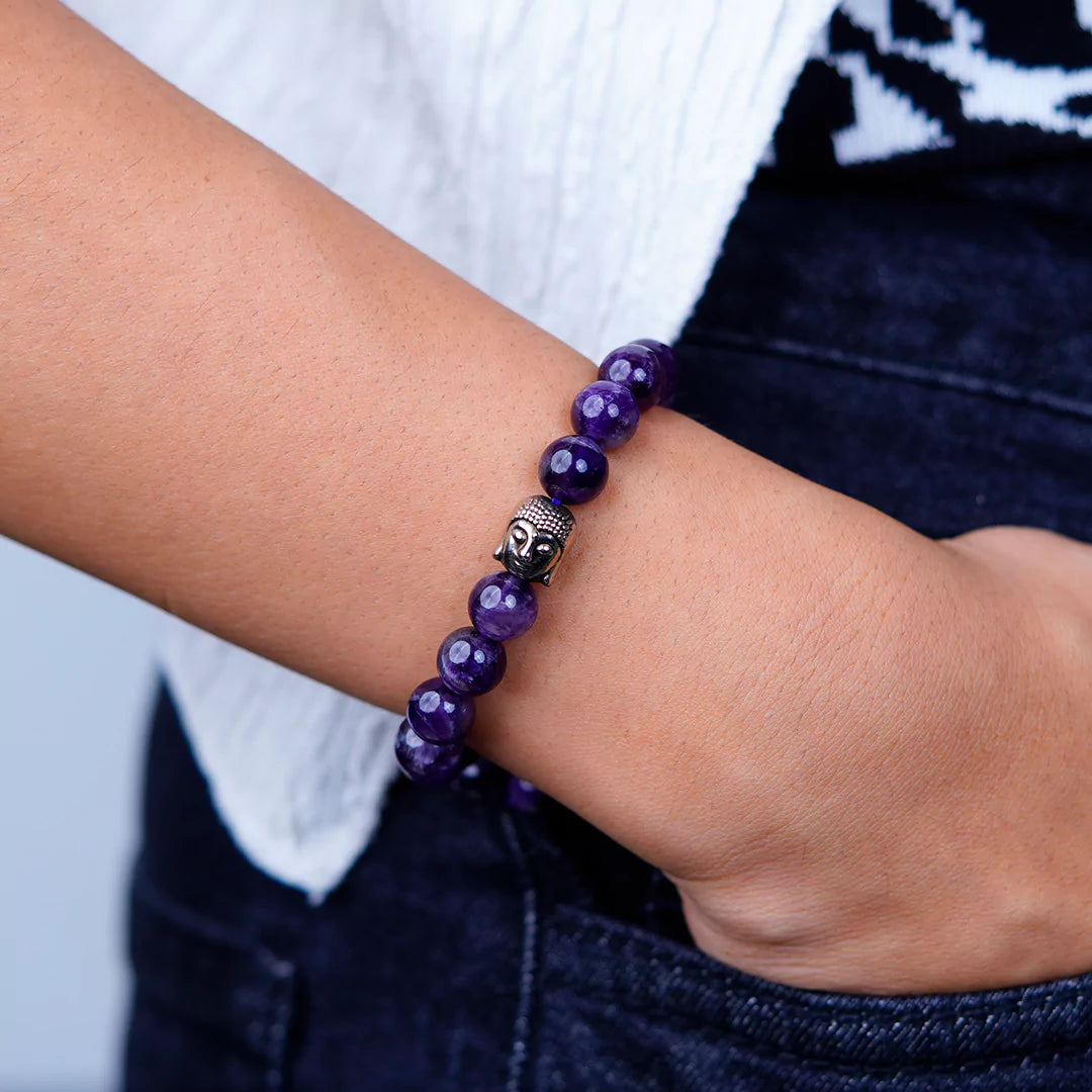 Amethyst 100% Natural Stone 8mm Bracelet