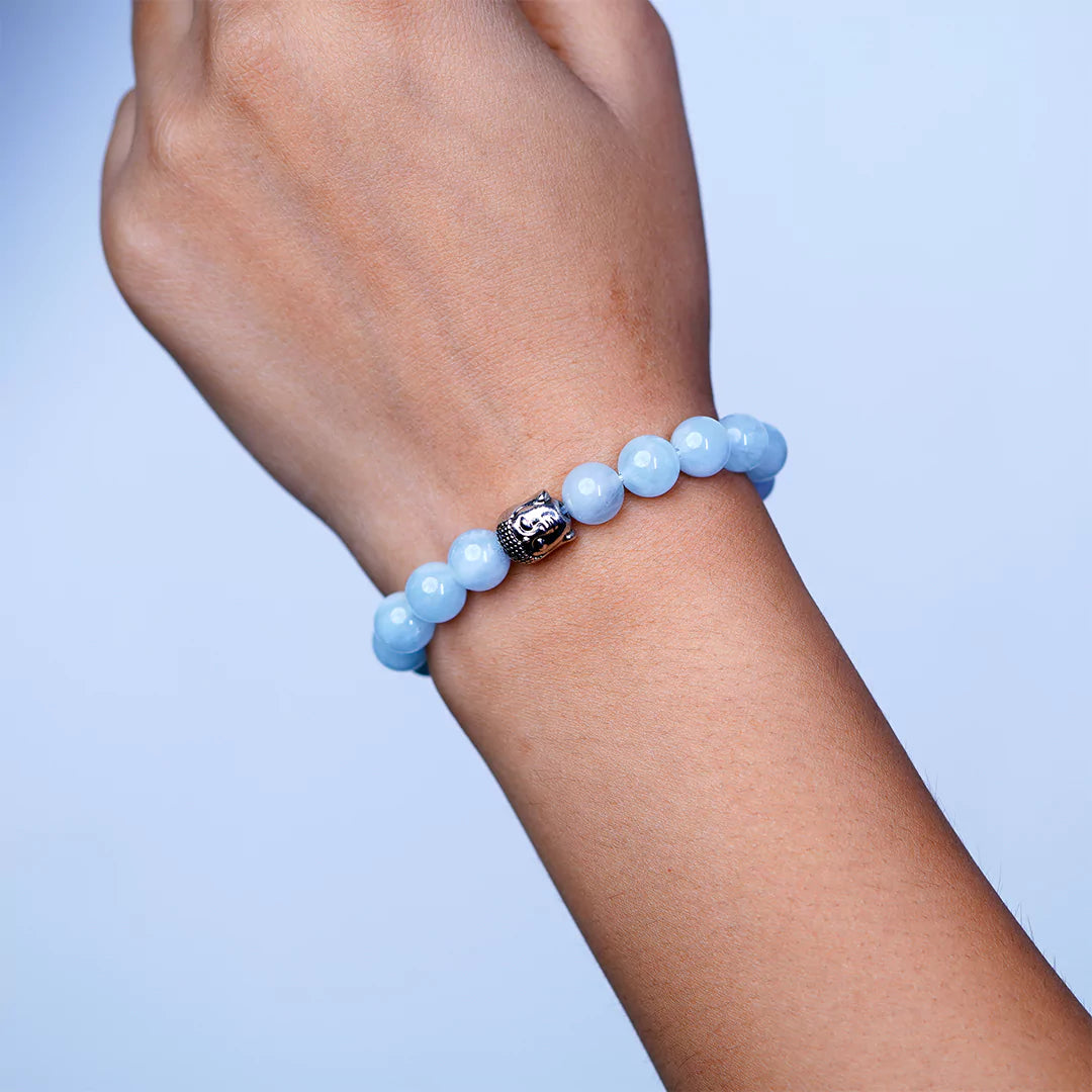 Aquamarine 100% Natural Stone 8mm Bracelet
