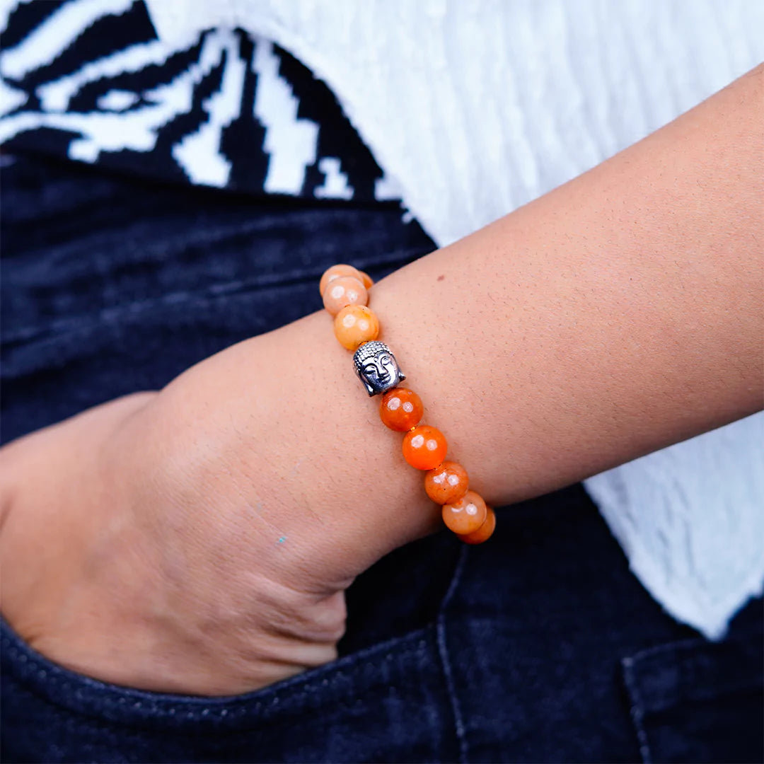 Orange Aventurine 100% Natural Stones 8mm Bracelet