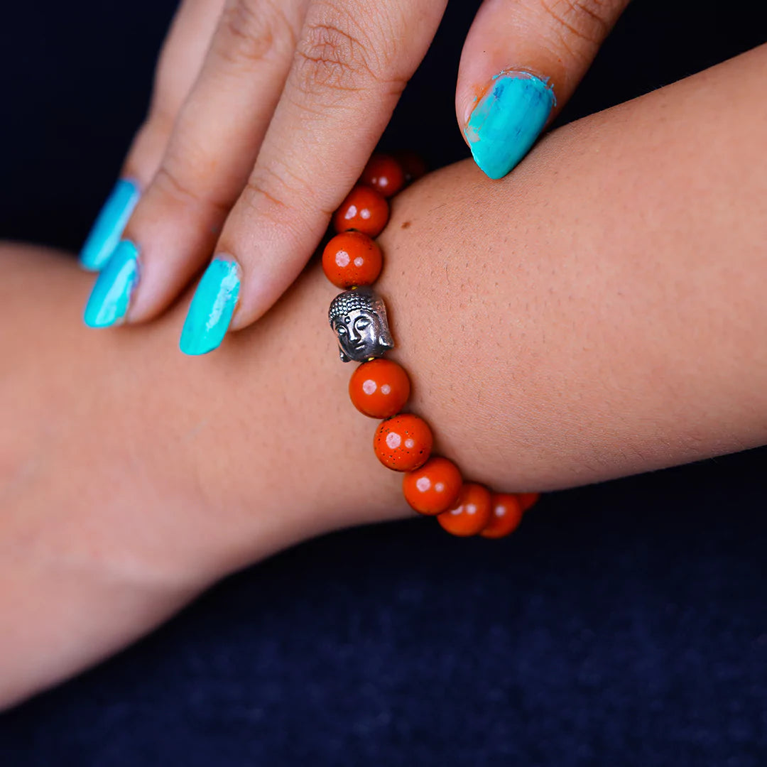 Red Jasper 100% Natural Stone 8mm Bracelet
